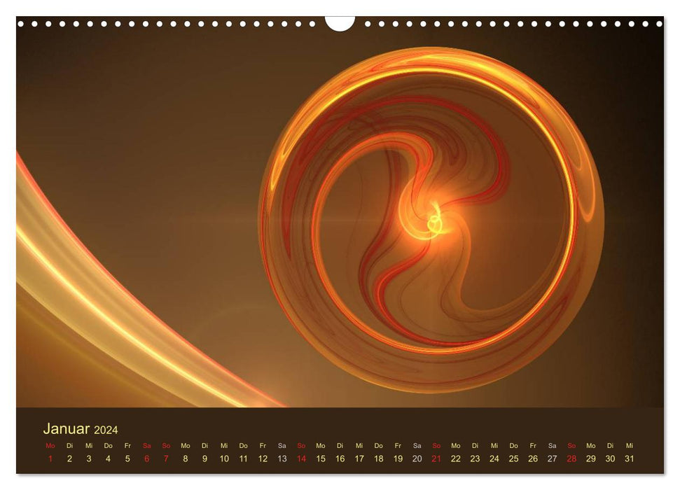 Exclusive fractal art / AT version (CALVENDO wall calendar 2024) 