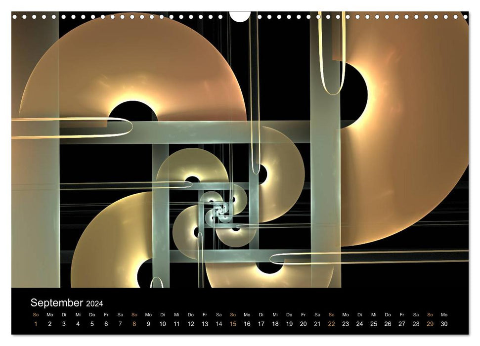 Art fractal exclusif / version AT (calendrier mural CALVENDO 2024) 