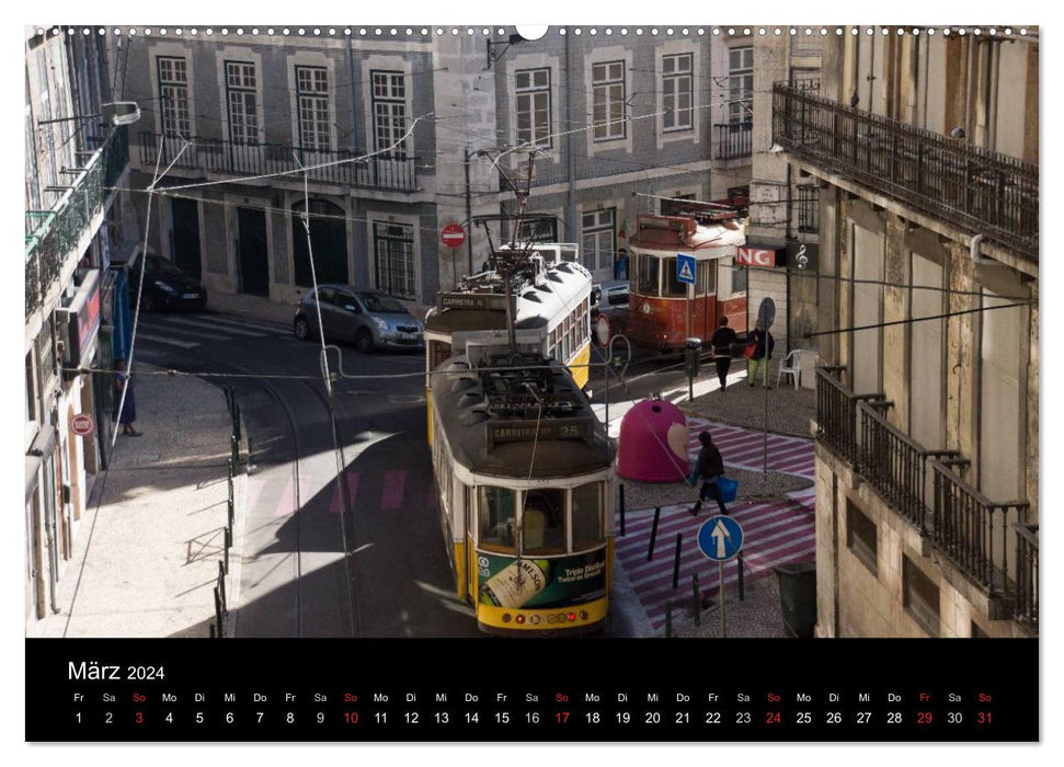 Mit der Tram durch Lissabon (CALVENDO Premium Wandkalender 2024)