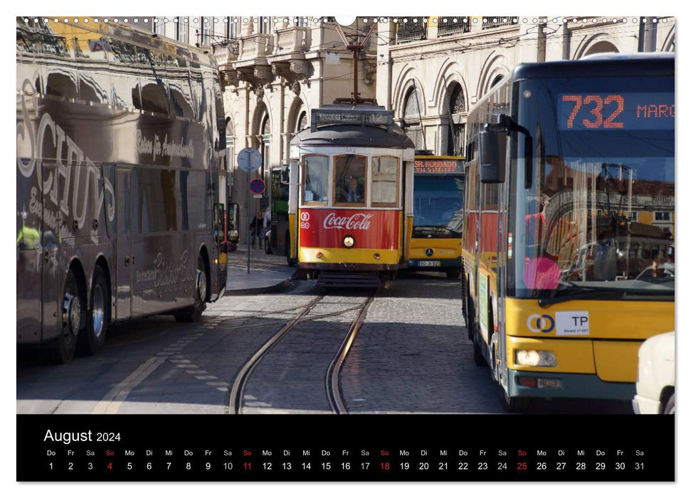 By tram through Lisbon (CALVENDO Premium wall calendar 2024) 
