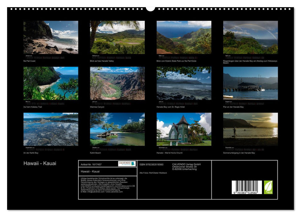 Hawaii - Kauai (CALVENDO Premium Wandkalender 2024)
