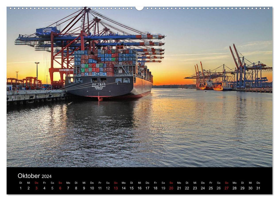 Hamburg Harbor (CALVENDO Premium Wall Calendar 2024) 