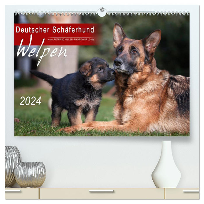 Berger Allemand - Chiots / Version CH (Calendrier mural CALVENDO Premium 2024) 