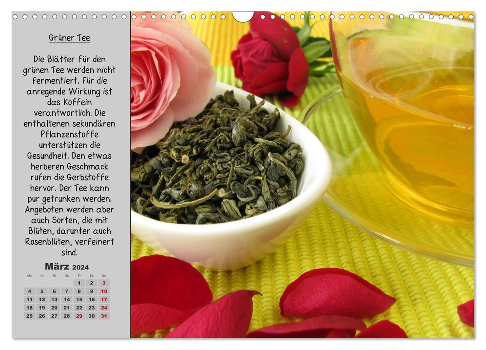 A little tea knowledge - portrait of twelve types of tea (CALVENDO wall calendar 2024) 