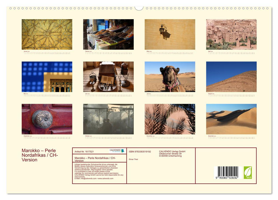 Morocco – Pearl of North Africa / CH version (CALVENDO Premium Wall Calendar 2024) 