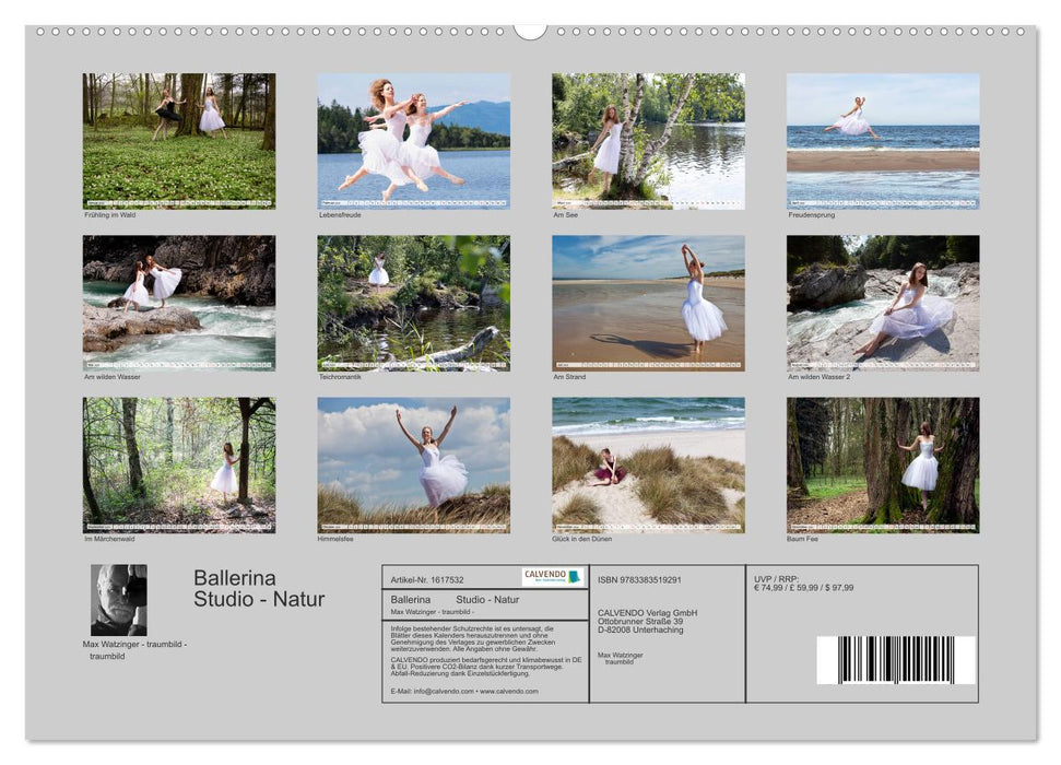 Ballerina Studio - Nature (CALVENDO Premium Wall Calendar 2024) 