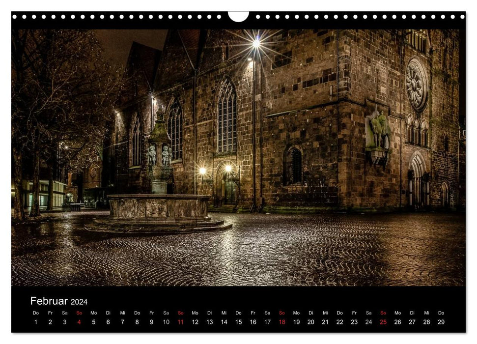 Bremen bei Nacht (CALVENDO Wandkalender 2024)