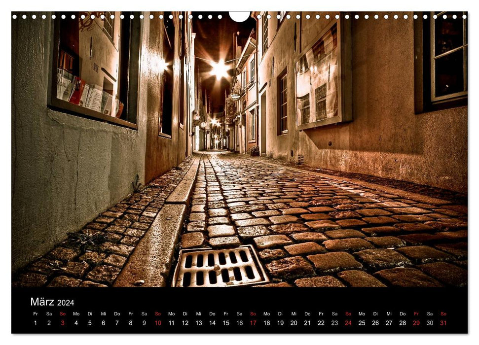Bremen at night (CALVENDO wall calendar 2024) 