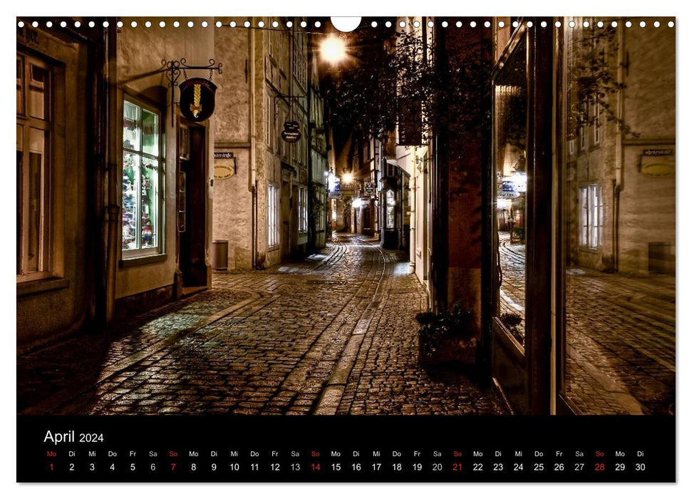 Bremen at night (CALVENDO wall calendar 2024) 