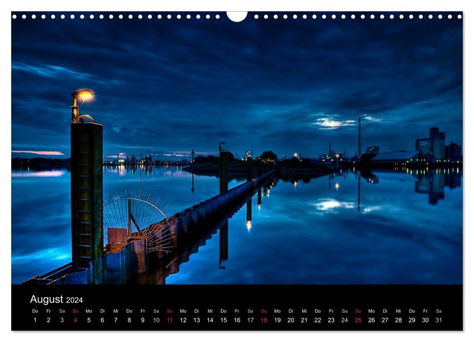 Bremen at night (CALVENDO wall calendar 2024) 