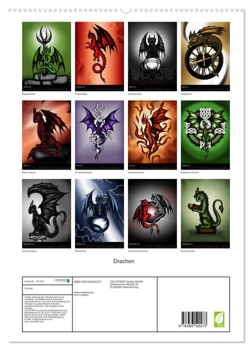 Dragons (Calendrier mural CALVENDO Premium 2024) 