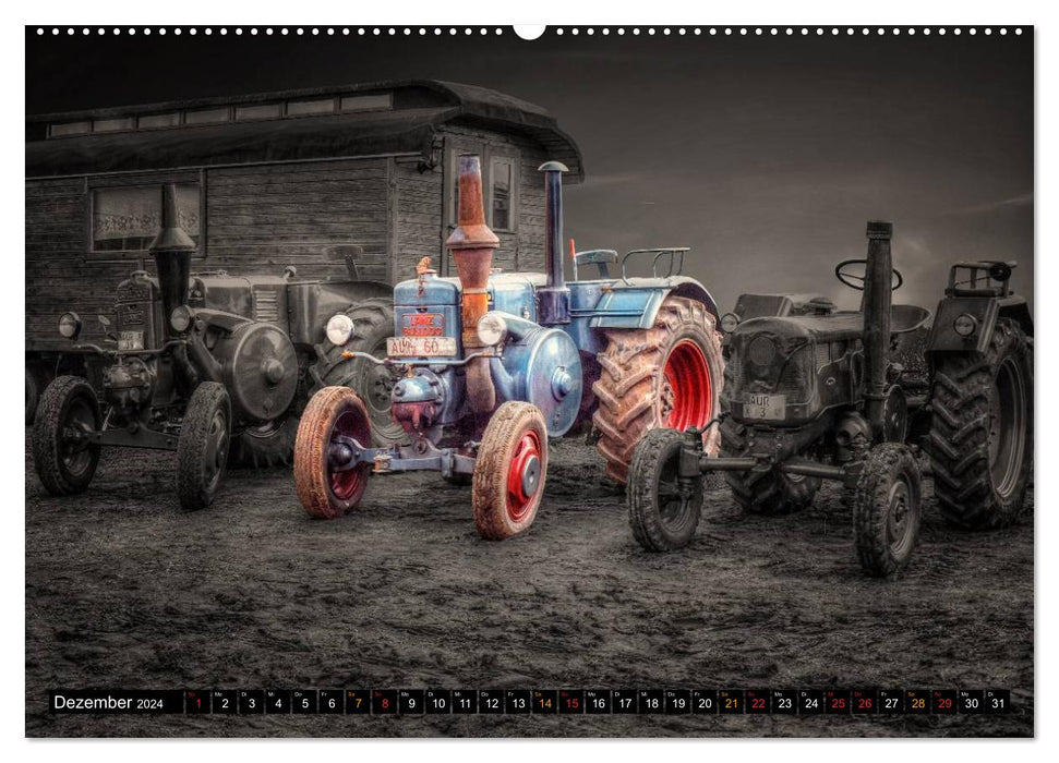 Tracteur - voiture ancienne (calendrier mural CALVENDO 2024) 