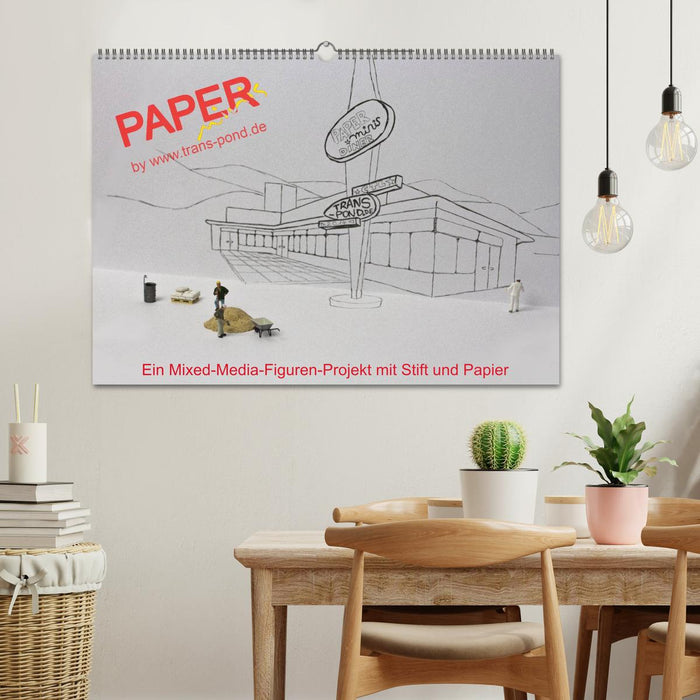 PAPERminis – Ein Mixed-Media-Figuren-Projekt mit Stift und Papier (CALVENDO Wandkalender 2024)