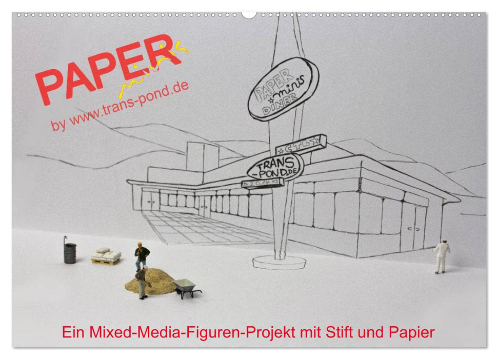 PAPERminis – Ein Mixed-Media-Figuren-Projekt mit Stift und Papier (CALVENDO Wandkalender 2024)