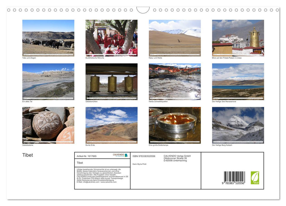 Tibet (Calendrier mural CALVENDO 2024) 