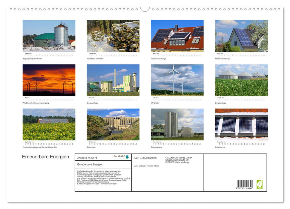 Erneuerbare Energien (CALVENDO Wandkalender 2024)