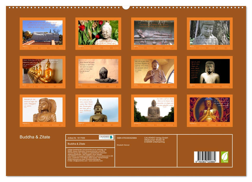 Buddha &amp; Quotes (CALVENDO Premium Wall Calendar 2024) 