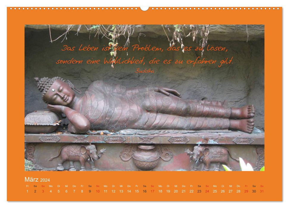 Buddha & Zitate (CALVENDO Premium Wandkalender 2024)