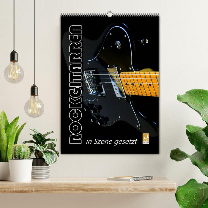 Calendrier de mise en scène / anniversaire ROCK GUITARS (calendrier mural CALVENDO 2024) 