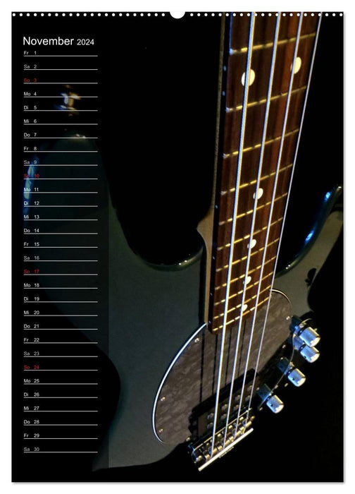 Calendrier de mise en scène / anniversaire ROCK GUITARS (calendrier mural CALVENDO 2024) 