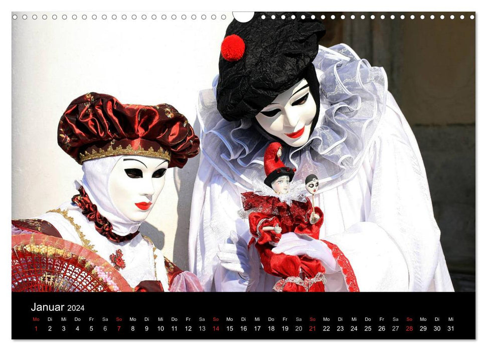 Bal masqué de Venise (Calvendo Wall Calendar 2024) 