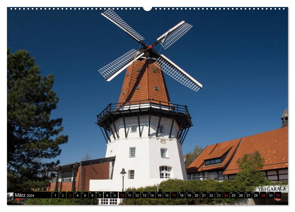 Moulins à vent en Europe (calendrier mural CALVENDO 2024) 