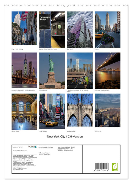 Version New York City / CH (Calendrier mural CALVENDO Premium 2024) 