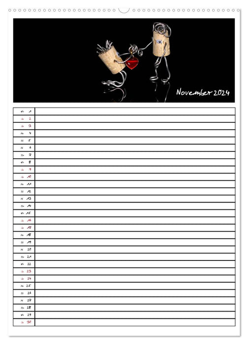 Bjork van Kork / Familienplaner (CALVENDO Premium Wandkalender 2024)