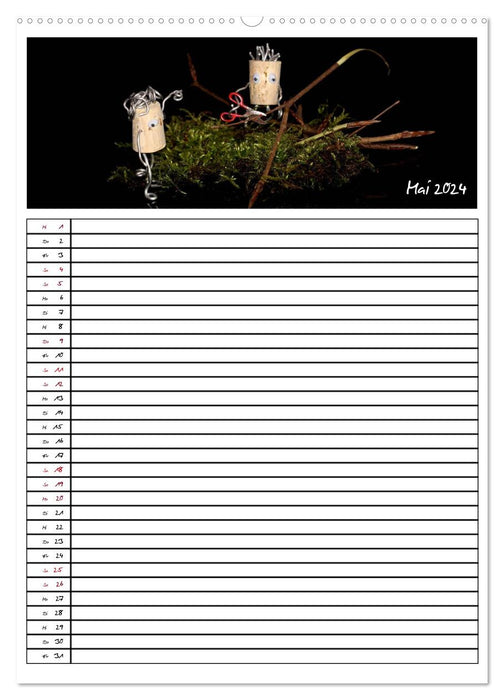 Bjork van Kork / Familienplaner (CALVENDO Premium Wandkalender 2024)