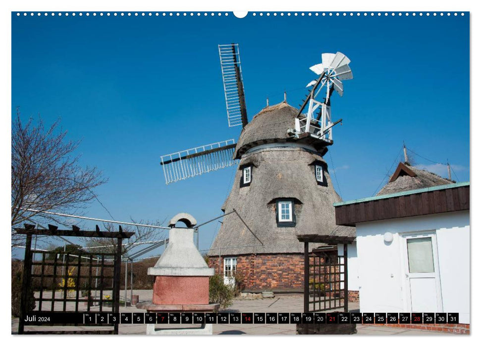 Moulins à vent en Allemagne (calendrier mural CALVENDO 2024) 