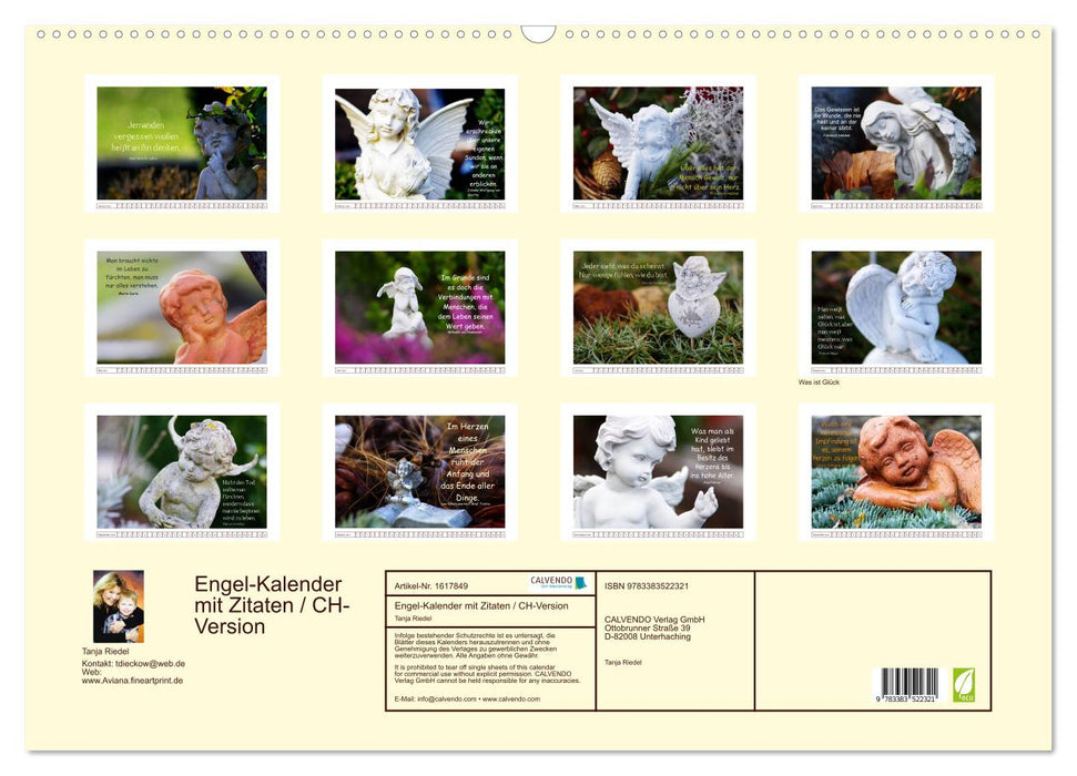 Engel-Kalender mit Zitaten / CH-Version (CALVENDO Wandkalender 2024)