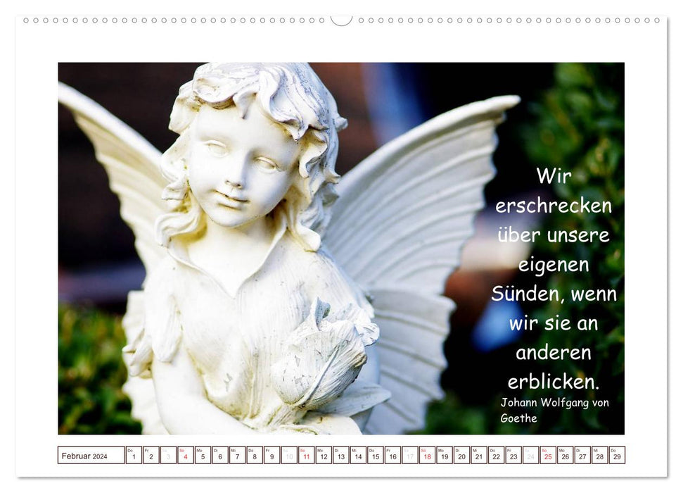 Calendrier des anges avec citations / version CH (calendrier mural CALVENDO 2024) 