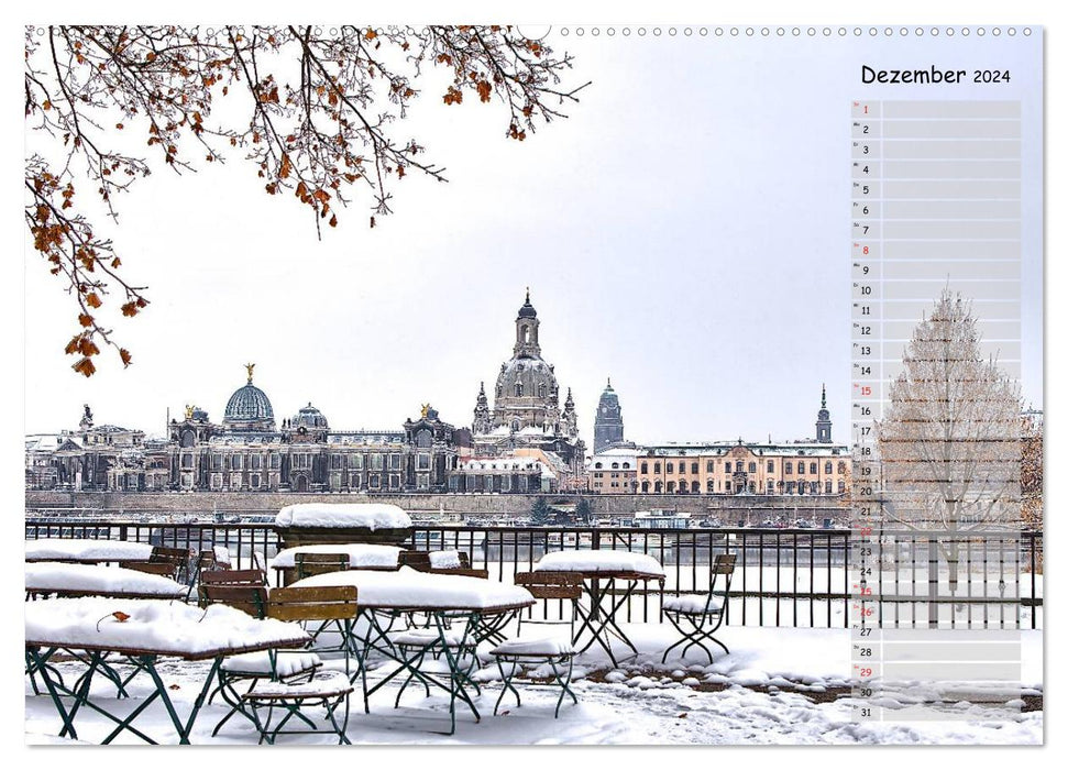 Dresde 2024 / Calendrier d'anniversaire (CALVENDO Premium Wall Calendar 2024) 