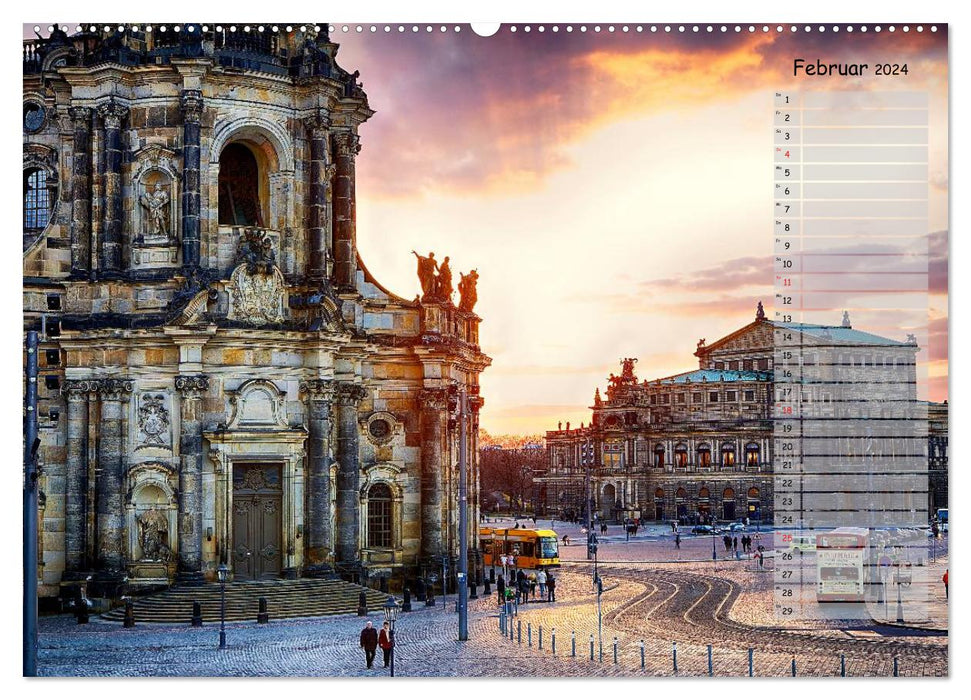 Dresden 2024 / Birthday Calendar (CALVENDO Premium Wall Calendar 2024) 