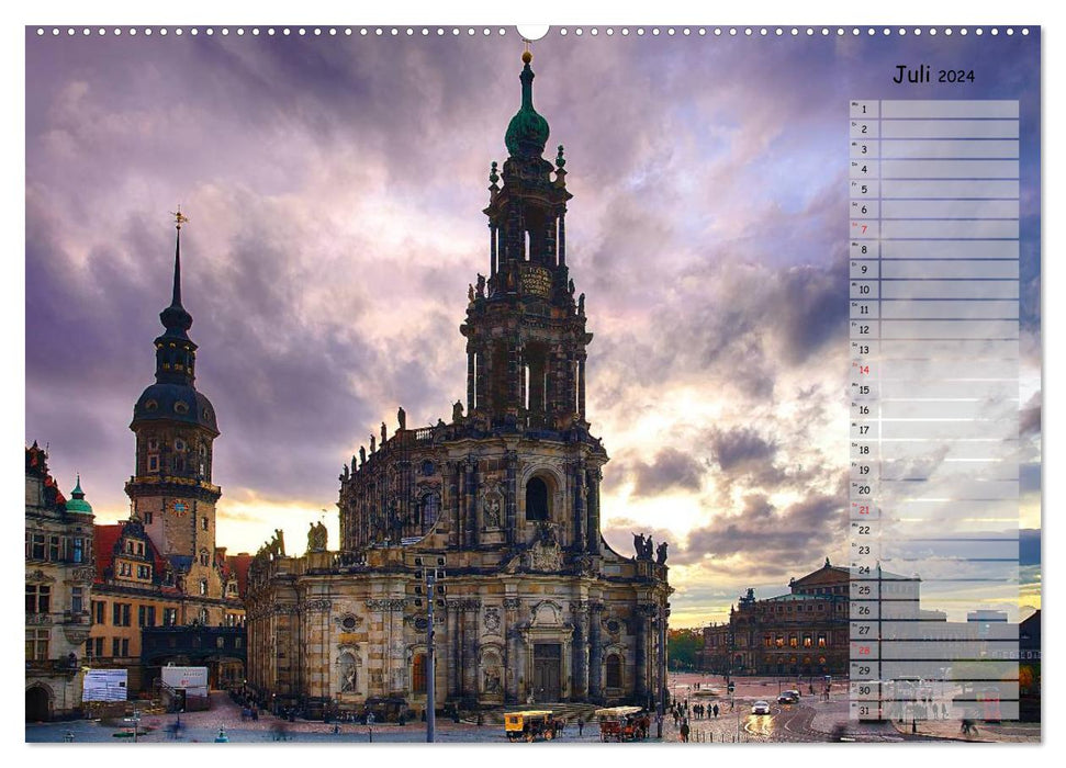 Dresden 2024 / Birthday Calendar (CALVENDO Premium Wall Calendar 2024) 