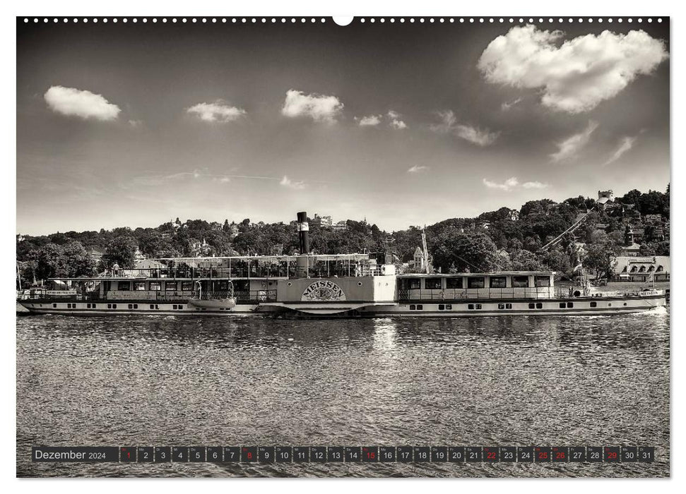 Paddle steamer of the Saxon steamship (CALVENDO Premium wall calendar 2024) 