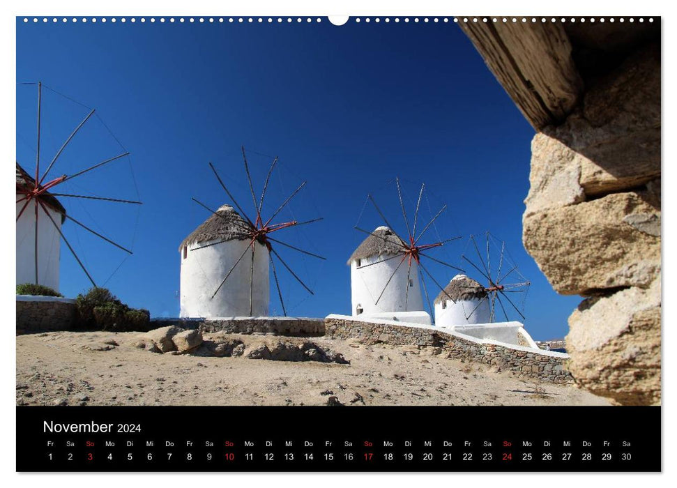 Mykonos - Insel des Lichts (CALVENDO Premium Wandkalender 2024)
