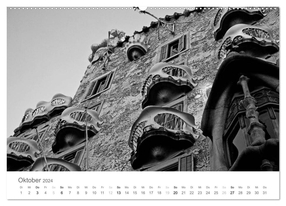 BARCELONA [black/white] (CALVENDO Premium Wall Calendar 2024) 