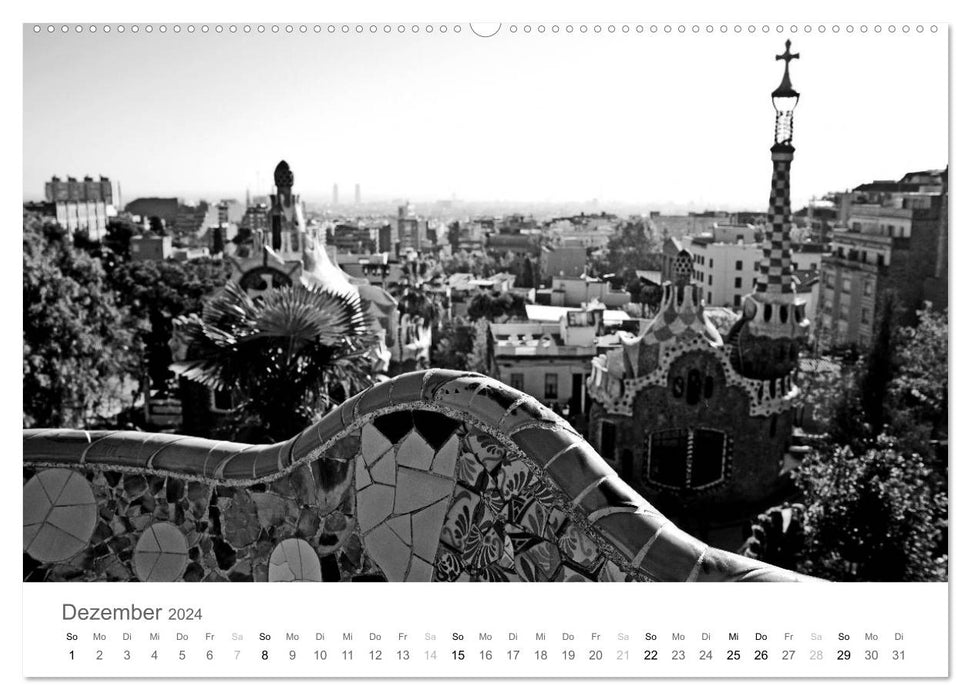 BARCELONA [black/white] (CALVENDO Premium Wall Calendar 2024) 