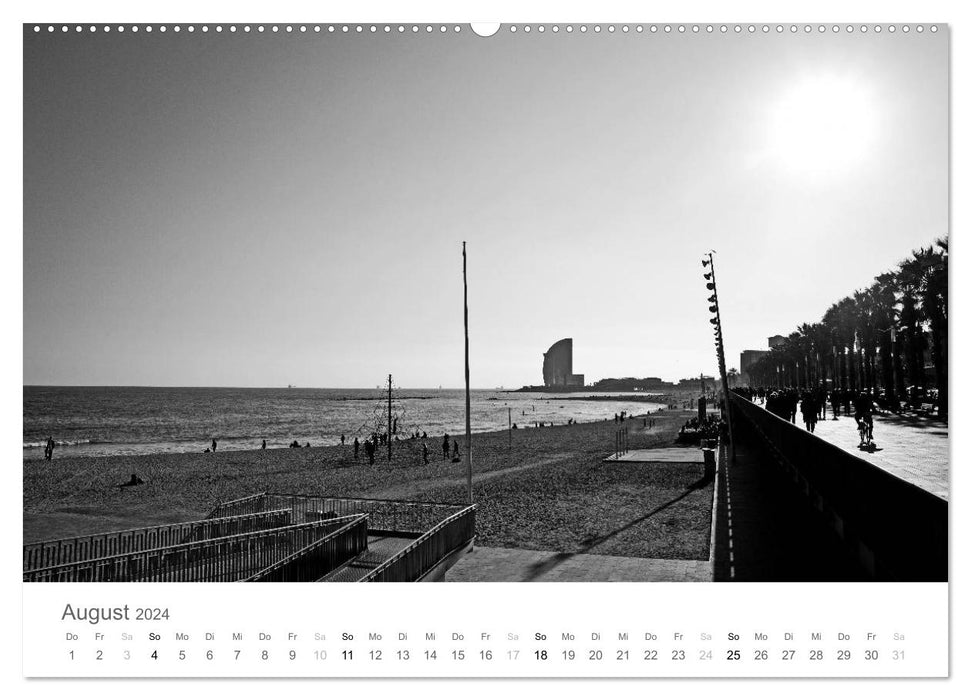 BARCELONA [black/white] (CALVENDO Premium Wandkalender 2024)