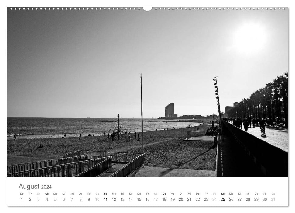 BARCELONA [black/white] (CALVENDO Premium Wall Calendar 2024) 