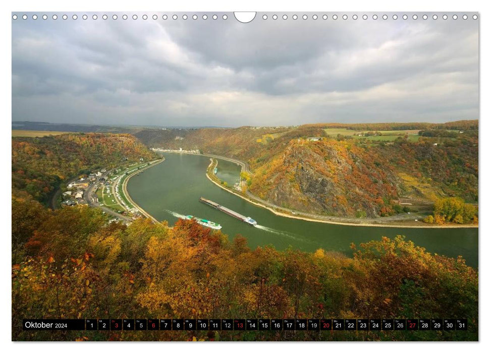 Le Rhin. Vallée du Haut-Rhin moyen de Bingen à Coblence (calendrier mural CALVENDO 2024) 