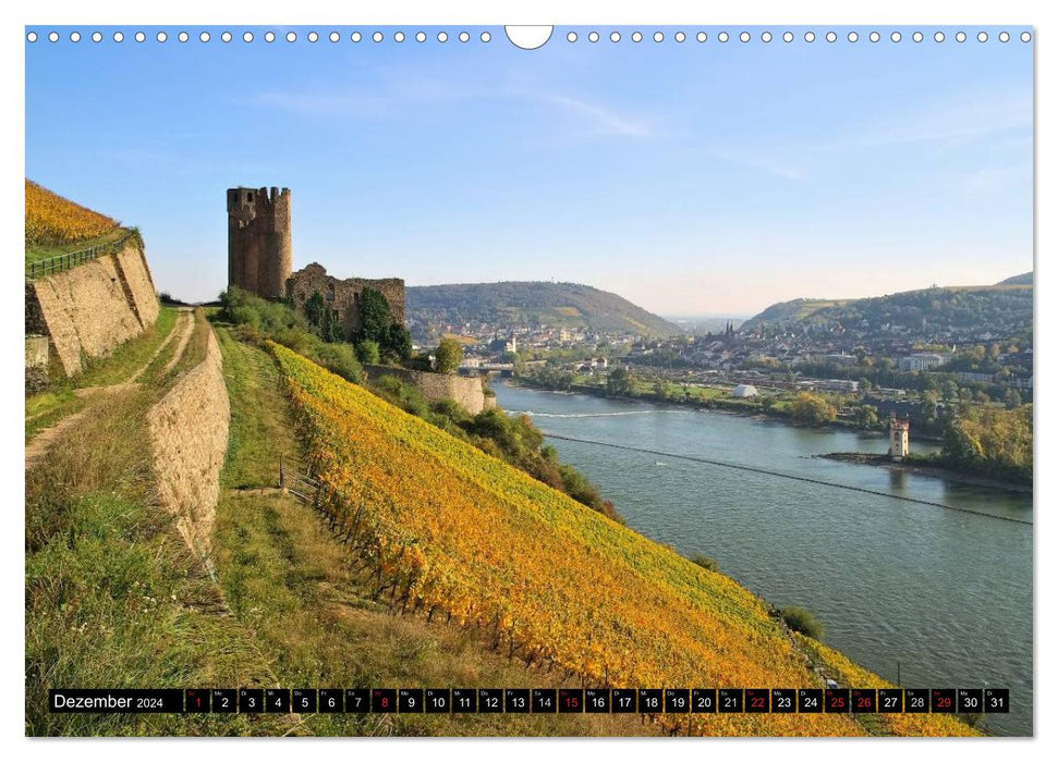 Der Rhein. Oberes Mittelrheintal von Bingen bis Koblenz (CALVENDO Wandkalender 2024)