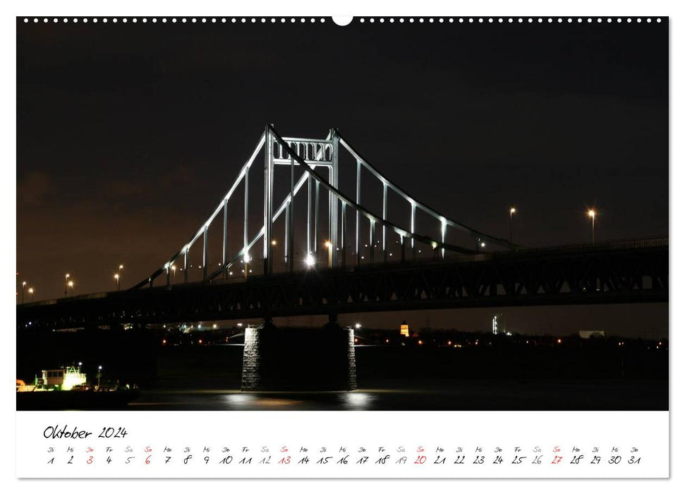 Night shift - Nighttime impressions of the Ruhr area and the Lower Rhine (CALVENDO Premium wall calendar 2024) 