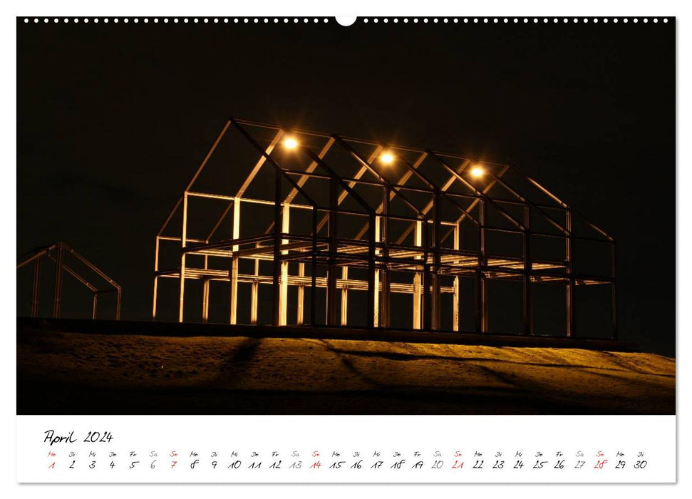 Night shift - Nighttime impressions of the Ruhr area and the Lower Rhine (CALVENDO Premium wall calendar 2024) 