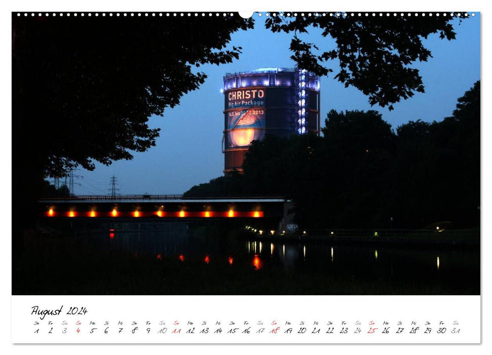 Night shift - Nighttime impressions of the Ruhr area and the Lower Rhine (CALVENDO Premium wall calendar 2024) 