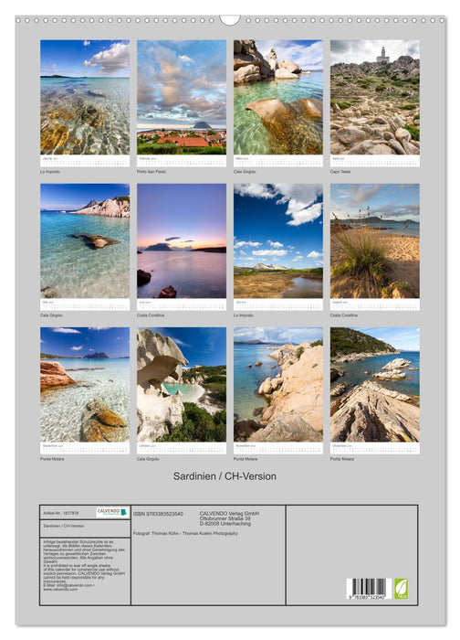 Sardinia / CH version (CALVENDO wall calendar 2024) 