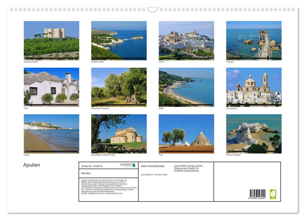 Apulia (CALVENDO wall calendar 2024) 