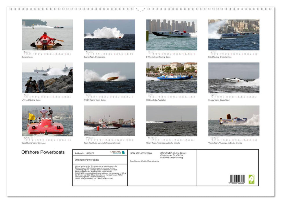 Offshore Powerboats (CALVENDO Wandkalender 2024)