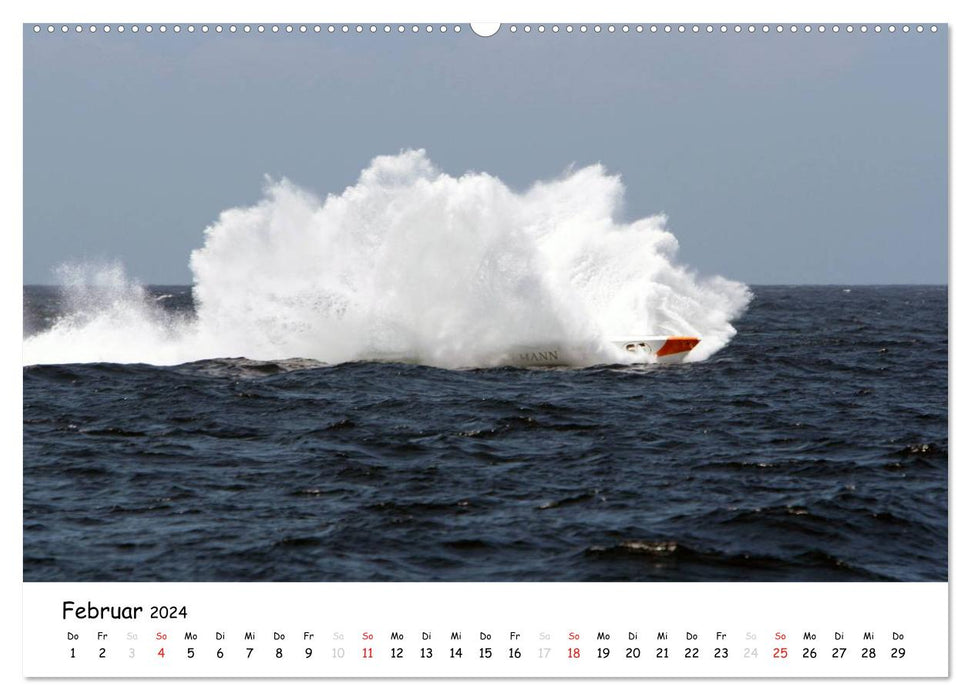 Bateaux à moteur offshore (calendrier mural CALVENDO 2024) 